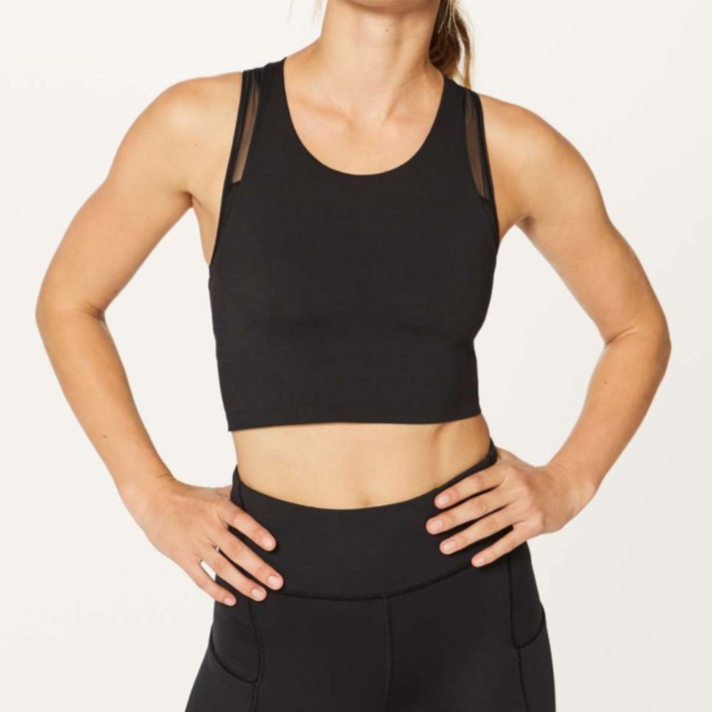 Lululemon Break Free Tank *Nulux Medium Support For B/C Cup Size 6 Black